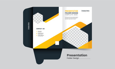 Wall Mural - Business Presentation folder design. The layout is for posting information about Folder design, cover for catalog, brochures.