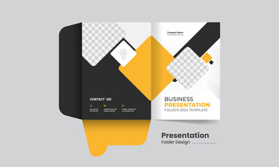 Wall Mural - Business Presentation folder design. The layout is for posting information about Folder design, cover for catalog, brochures.
