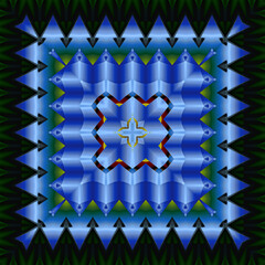 Wall Mural - 3d effect - abstract square geometric fractal pattern 