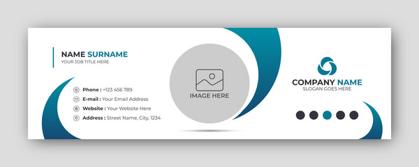 Wall Mural - email signature or email footer and personal social media facebook cover design template