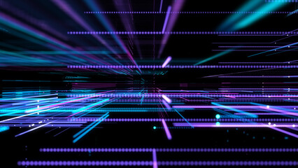 Poster - Digital Cyberspace with Particles. Techology background