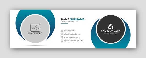 Sticker - Email signature or email footer and personal social media facebook cover design template