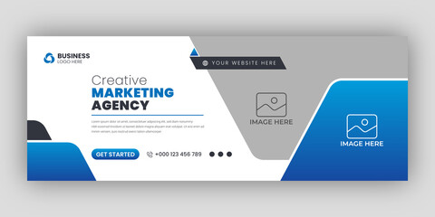 Sticker - Digital marketing facebook cover web banner template