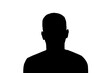 © Anna - Isolated Silhouette of an adult young anonymous man on a white background.