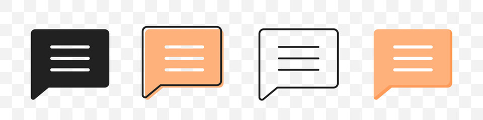 Poster - Comment icons collection in different style on a transparent background. Vector illustration