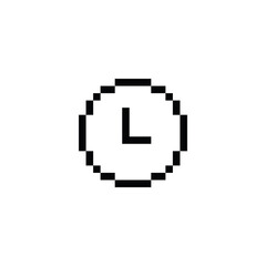 Poster - pixel clock icon vector pixel art element for 8 bit game