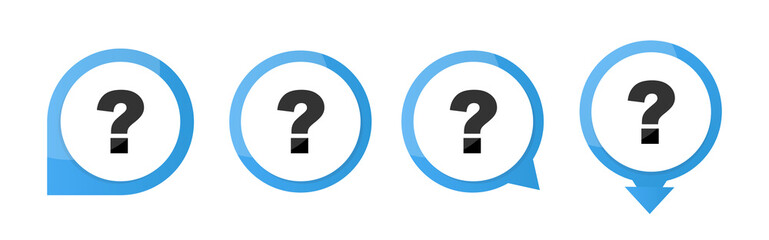 Poster - question map pointers icon set. question mark in bubble pointers. answer sign. help symbol. vector i