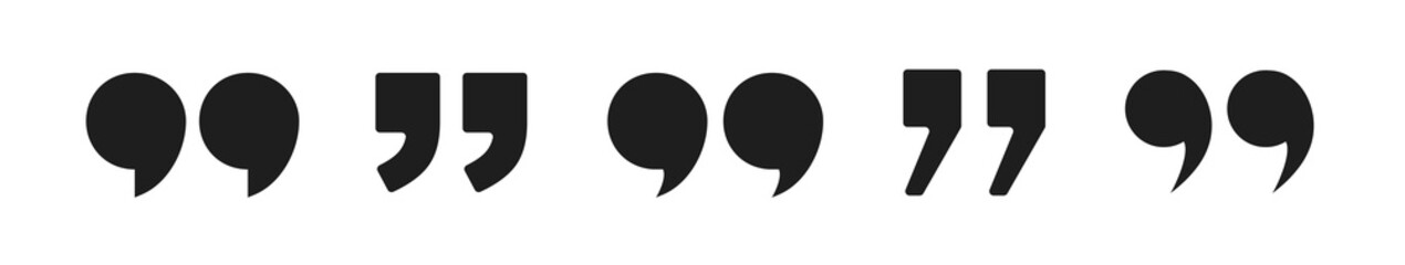 Poster - set of quote mark. quotes vector icon collection. talk bubble speech icon. quotation signs isolated 
