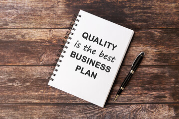 Wall Mural - Note Pad With Inspirational Quotes  - Quality is the best business plan