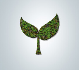 Wall Mural - Green leaf 3d concept background. Tree 3d green ecology environment day and nature day concept. 