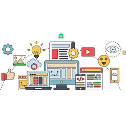 Editable design illustration of mobile coding
