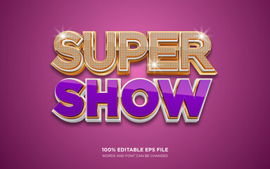Poster - super show 3d editable text style effect