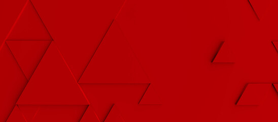 Abstract modern red triangle background using as header , 3d rendering