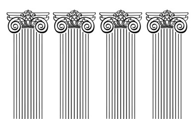 Wall Mural - Classical design with ancient ionic order columns. Vector pattern