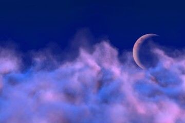 Wall Mural - magic fog with moon concept creative abstract background for decoration purposes
