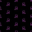 Shoes heel seamless pattern, bright vector illustration on a black background.