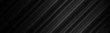 Panoramic Black And Gray Diagonal Lines, Web Background - Vector