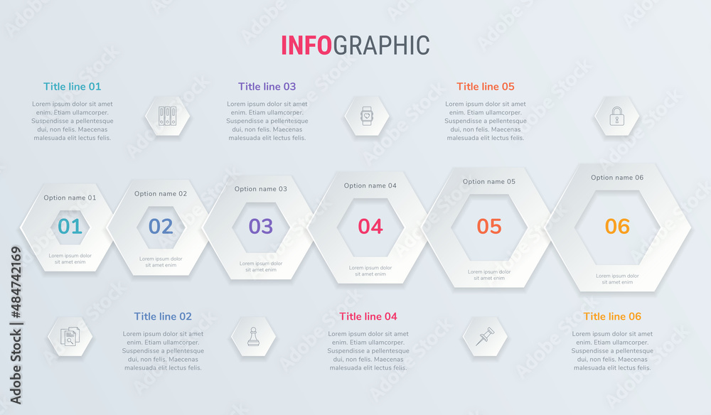 Vector de Stock Vector infographics timeline design template with ...