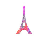 Fototapeta Boho - Eiffel Tower Paris, France Pink Colorful Glitters Icon Logo Symbol illustration