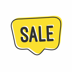 Poster - flat speech bubble shaped banners, price tags, stickers, badges. Vector illustration.
