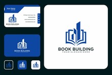 Building with book logo design and business card