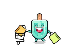 black Friday illustration with cute popsicles mascot