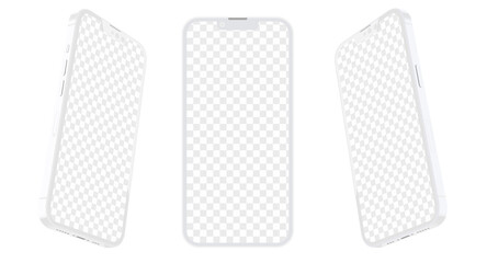Poster - Clay smartphone mockup set. Vector illustration EPS 10.