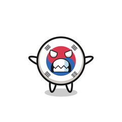 Sticker - wrathful expression of the south korea flag mascot character