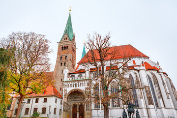 Wall Mural - Augsburger Dom . Gothic cathedral with square towers in Augsburg Germany
