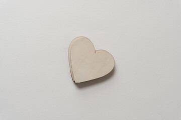 plain wooden hearts isolated on a light background