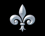 Fototapeta Londyn - Fleur de lis, Christianity symbol White Sculpture icon logo illustration