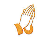 Fototapeta Londyn - Pray hands faith symbol Potato Chips icon logo illustration