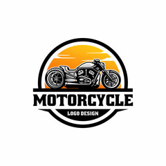 Poster - motorbike - chooper - motorcycle logo vector with emblem style