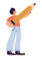 Poster - man holding pencil