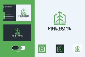 Wall Mural - pine home logo design