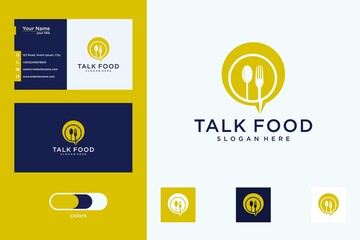 Wall Mural - talk food logo design
