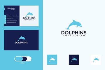 Sticker - dolphins logo design