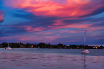 Wall Mural - Scenic views along the Indian river inland waterway in Indialantic Florida