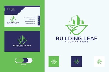 Canvas Print - leaf building logo design template