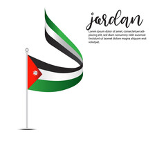 Wall Mural - Jordan flag TEMPLATE DESIGN vector illustration on a white background