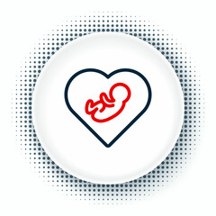 Sticker - Line Baby inside heart icon isolated on white background. Colorful outline concept. Vector