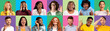 © Prostock-studio - Young diverse males and females on colorful backgrounds expression positive different emotions