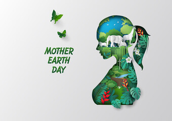 Wall Mural - World environment and mother earth day concept