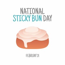 Vector Graphic Of National Sticky Bun Day Good For National Sticky Bun Day Celebration. Flat Design. Flyer Design.flat Illustration.