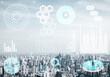 © adam121 - Double exposure business concept with graphics