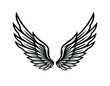 wings icon vector illustration, wings design, vector wings black and white