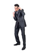 Businessman in suit standing in fighting stance