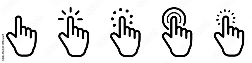 Pointer cursor ?omputer mouse icon. Clicking cursor, pointing hand ...