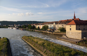 Fototapete - Mainufer in Würzburg