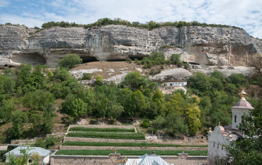 Wall Mural - Orthodox Holy Dormition Cave Monastery of 8th-9th centuries in Crimean Mountains near Bakhchisarai